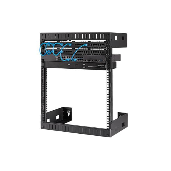 StarTech.com 2-Post 12U Heavy-Duty Wall-Mount Network Rack, 19" Open Frame Server Rack, 12" Deep, Wall Mount Data Rack for IT / AV / Patch Panel / Computer Equipment - Cage Nuts & Screws Included