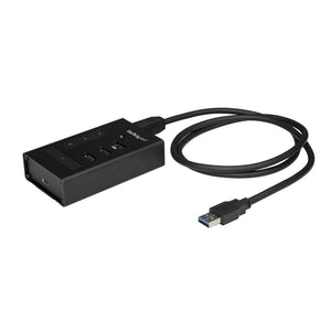 StarTech.com 4 Port USB 3.0 Hub - USB Type-A to 1x USB-C & 3x USB-A - Commercial Metal USB Hub - SuperSpeed USB 3.2 Gen 1 (5Gbps)- Self Powered - BC 1.2 Fast Charge - Mountable/Rugged