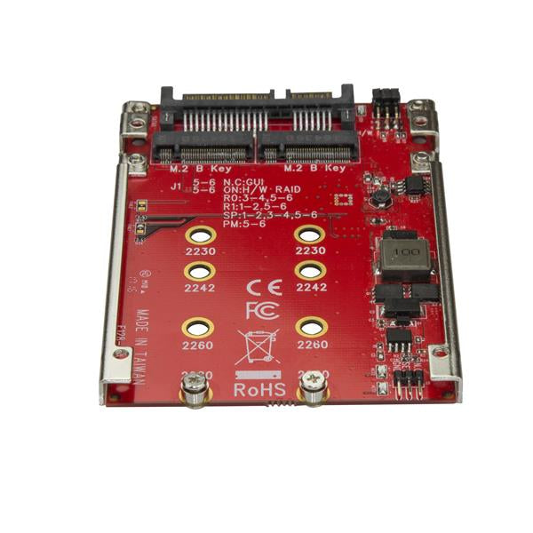 StarTech.com M.2 to SATA Adapter for M.2 SATA SSDs, Dual Slot M2 Drive Host Adapter/Converter with RAID Support, 2.5-Inch Drive Form Factor, TAA