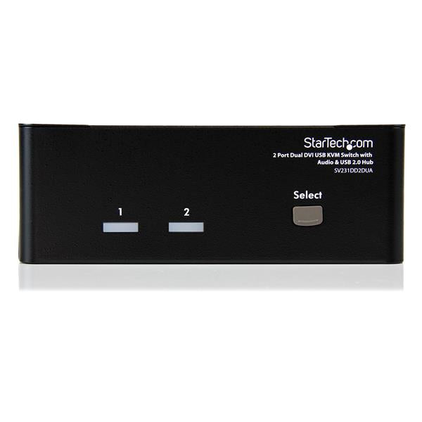 StarTech.com 2 Port Dual DVI USB KVM Switch with Audio & USB 2.0 Hub - TAA