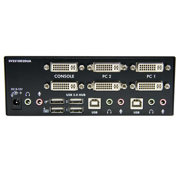 StarTech.com 2 Port Dual DVI USB KVM Switch with Audio & USB 2.0 Hub - TAA