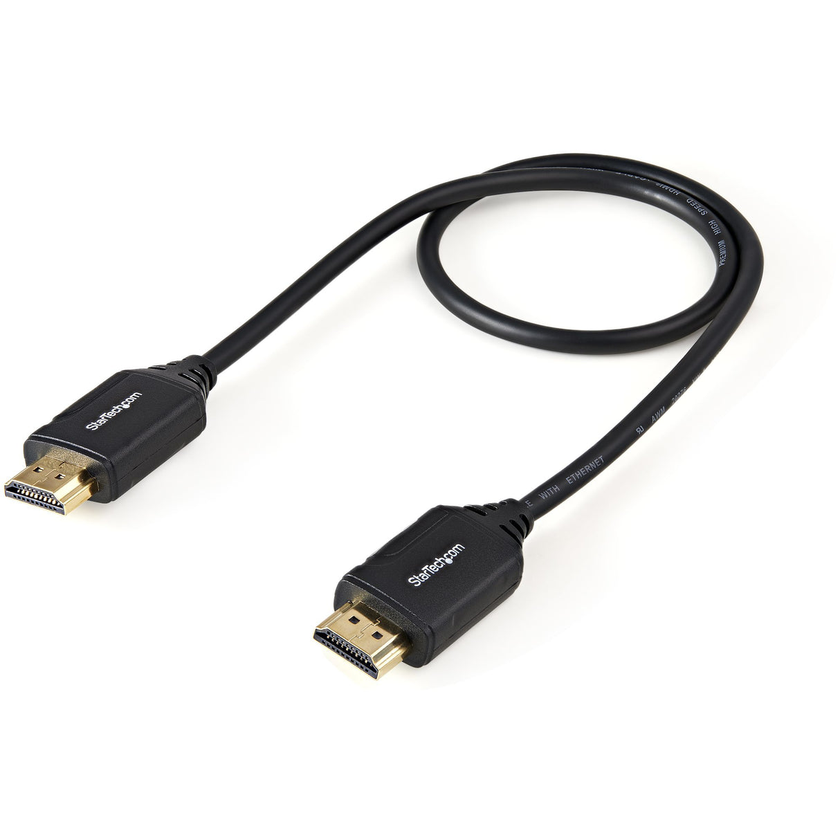 StarTech.com 1.6ft (50cm) Premium Certified HDMI 2.0 Cable with Ethernet - High Speed Ultra HD 4K 60Hz HDMI Cable HDR10 - HDMI Cord (Male/Male Connectors) - For UHD Monitors, TVs, Displays