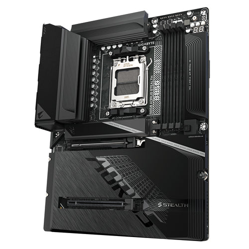 GIGABYTE B850 AORUS STEALTH Motherboard - AMD Ryzen 9000 Series CPUs, 14+2+2 Phases Digital VRM, up to 8200MHz DDR5 (OC), 2xPCIe 5.0 + 2xPCIe 4.0 M.2, WIFI 7, 5 GbE LAN, USB 3.2 Gen 2