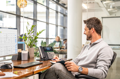 HP Poly Edge E500 IP Phone and PoE-enabled