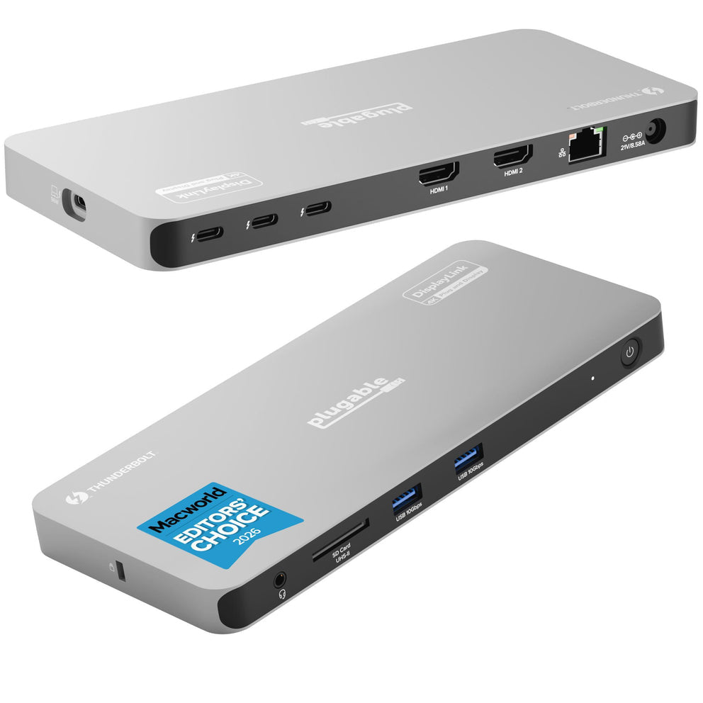 Plugable Technologies TBT-6950PD laptop dock/port replicator Wired Thunderbolt 4 Grey