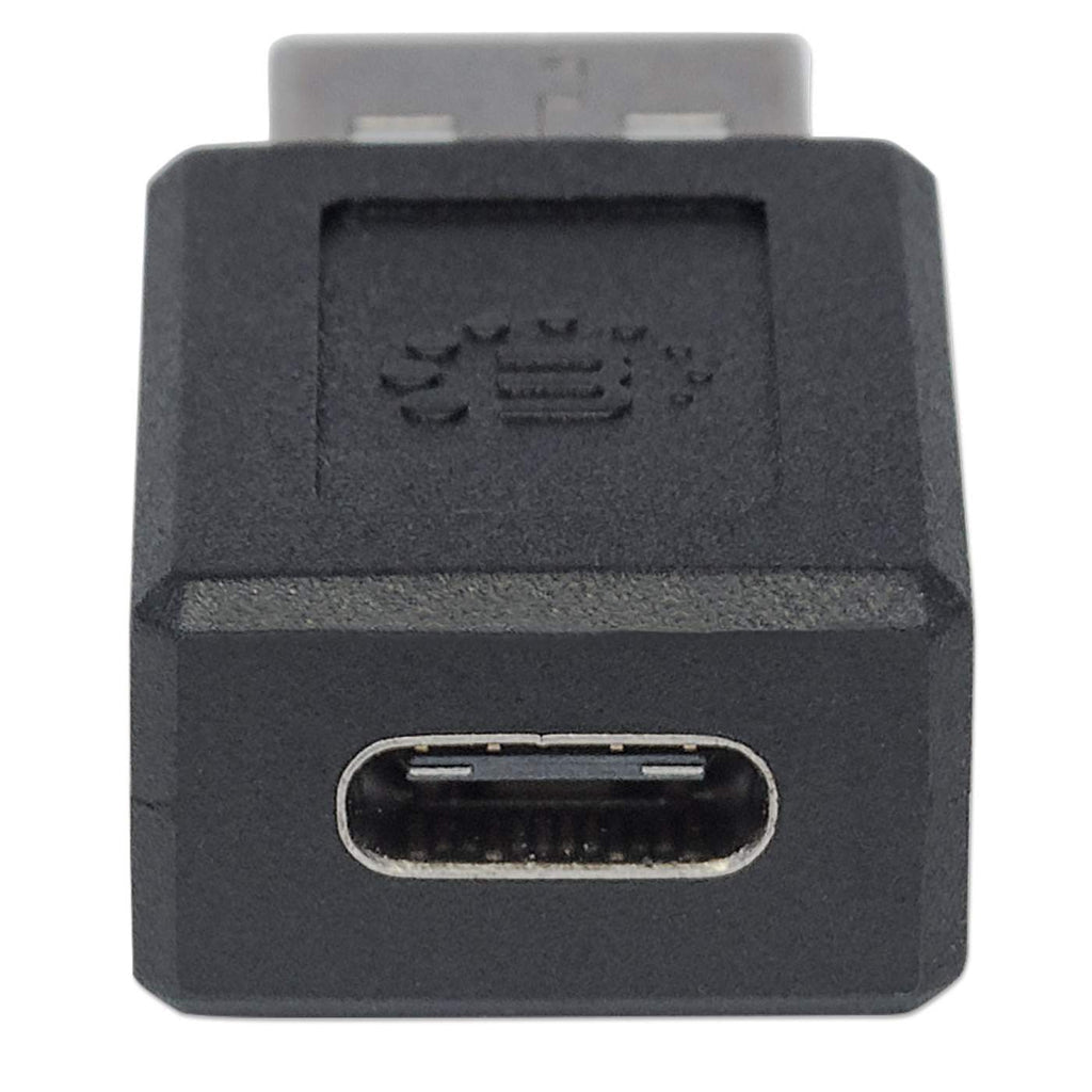Manhattan USB-C to USB-A Adapter, Female to Male, 480 Mbps (USB 2.0), Hi-Speed USB, Black, Lifetime Warranty