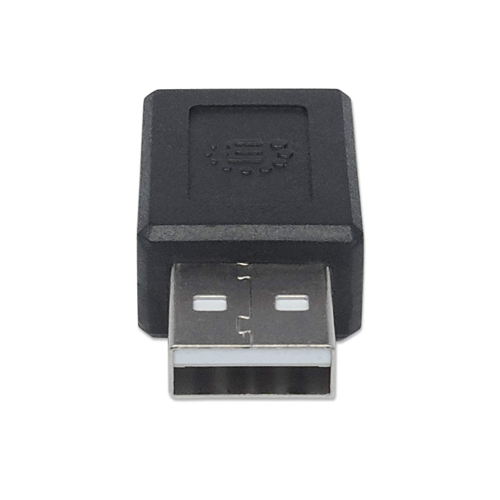Manhattan USB-C to USB-A Adapter, Female to Male, 480 Mbps (USB 2.0), Hi-Speed USB, Black, Lifetime Warranty