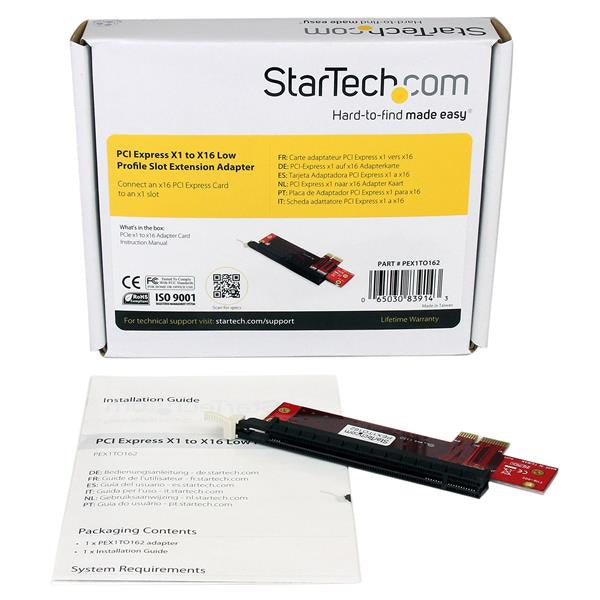 StarTech.com PCI Express X1 to X16 Low Profile Slot Extension Adapter - TAA