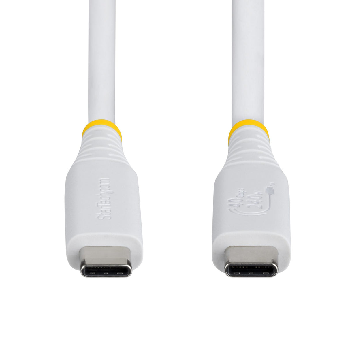 StarTech.com 1.5ft (45cm) USB4 Cable, 40Gbps, USB-IF Certified USB-C Cable, 240W PD, 8K 60Hz/4K 240Hz DP2.1 DP40, TPE Jacket, Thunderbolt 4 Compatible - White USB-C Cord