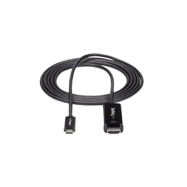 StarTech.com 6.6ft (2m) USB C to HDMI Cable - 4K 60Hz USB Type C to HDMI 2.0 Video Adapter Cable - Thunderbolt Compatible - Laptop to HDMI Monitor/Display - DP 1.2 Alt Mode HBR2 - Black