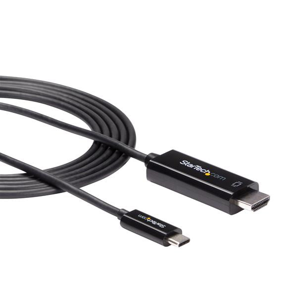 StarTech.com 6.6ft (2m) USB C to HDMI Cable - 4K 60Hz USB Type C to HDMI 2.0 Video Adapter Cable - Thunderbolt Compatible - Laptop to HDMI Monitor/Display - DP 1.2 Alt Mode HBR2 - Black
