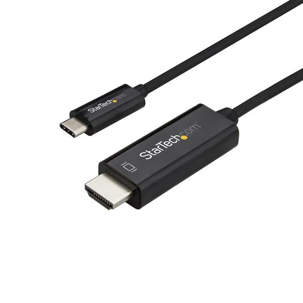 StarTech.com 6.6ft (2m) USB C to HDMI Cable - 4K 60Hz USB Type C to HDMI 2.0 Video Adapter Cable - Thunderbolt Compatible - Laptop to HDMI Monitor/Display - DP 1.2 Alt Mode HBR2 - Black