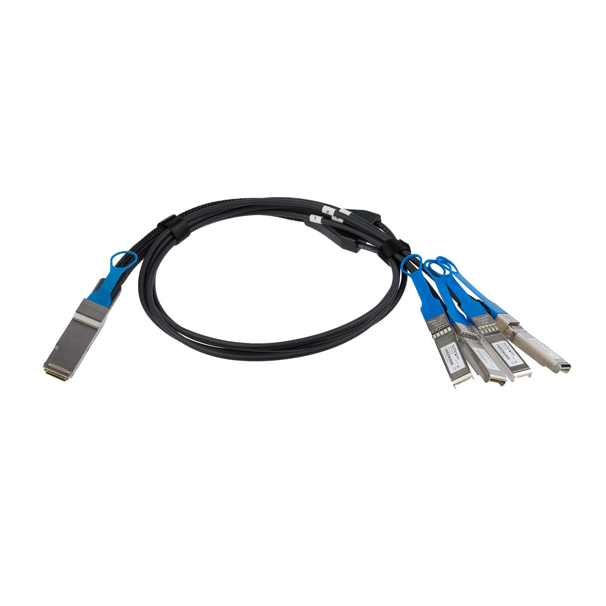 StarTech.com MSA Uncoded Compatible 1m 40G QSFP+ to 4x SFP+ Direct Attach Breakout Cable Twinax - 40GbE QSFP+ to 4x SFP+ Copper DAC 40 Gbps Low Power Passive Transceiver Module DAC