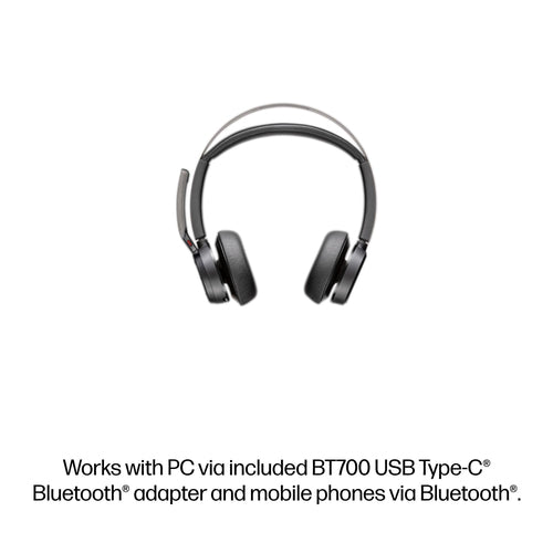 HP Poly Voyager Focus 2-M USB-C-C Headset USB-C/A Adapter Charging Stand