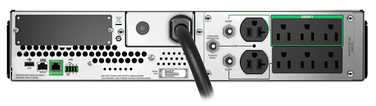APC SMT2200RM2UC uninterruptible power supply (UPS) Line-Interactive 2.2 kVA 1980 W 8 AC outlet(s)