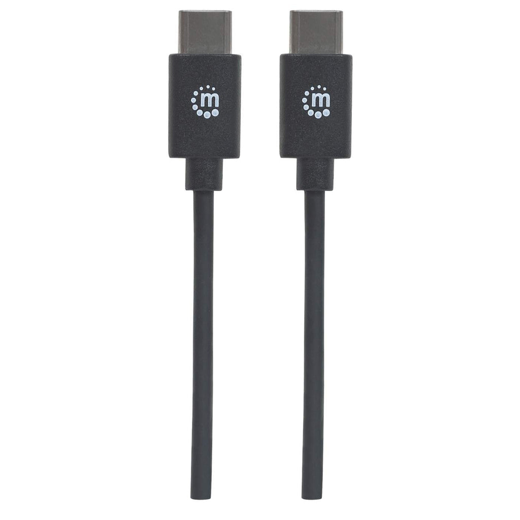 Manhattan USB-C to USB-C Cable, 3m, Male to Male, Black, 480 Mbps (USB 2.0), Hi-Speed USB, Lifetime Warranty, Equivalent to USB2CC3M