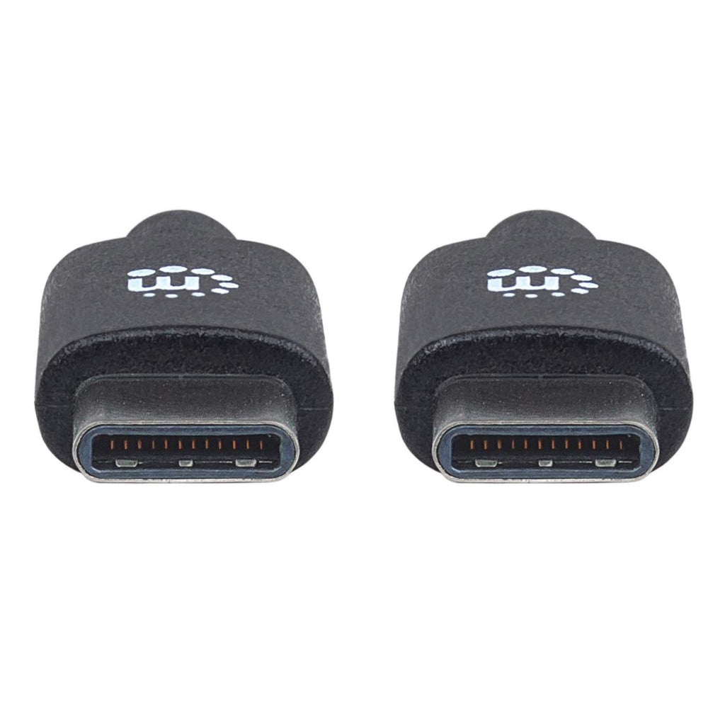 Manhattan USB-C to USB-C Cable, 3m, Male to Male, Black, 480 Mbps (USB 2.0), Hi-Speed USB, Lifetime Warranty, Equivalent to USB2CC3M