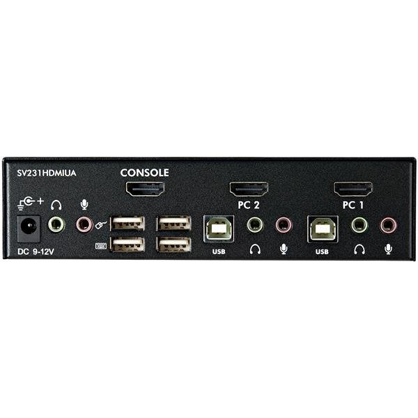 StarTech.com 2 Port USB HDMI KVM Switch with Audio and USB 2.0 Hub - TAA