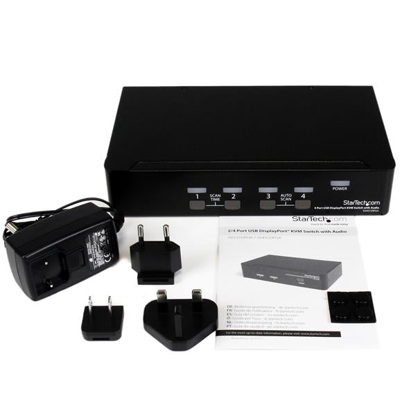 StarTech.com 4 Port USB DisplayPort KVM Switch with Audio - TAA
