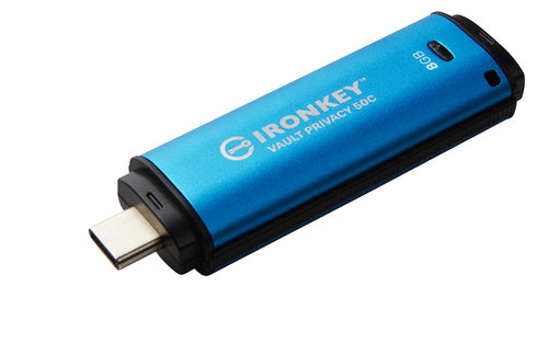 Kingston Technology IronKey 8GB USB-C Vault Privacy 50C AES-256 Encrypted, FIPS 197