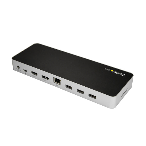 StarTech.com USB C Dock - Dual Monitor HDMI & DisplayPort 4K 30Hz - USB Type-C Laptop Docking Station 60W Power Delivery, SD, 4-port USB-A 3.0 Hub, GbE, Audio - Thunderbolt 3 Compatible