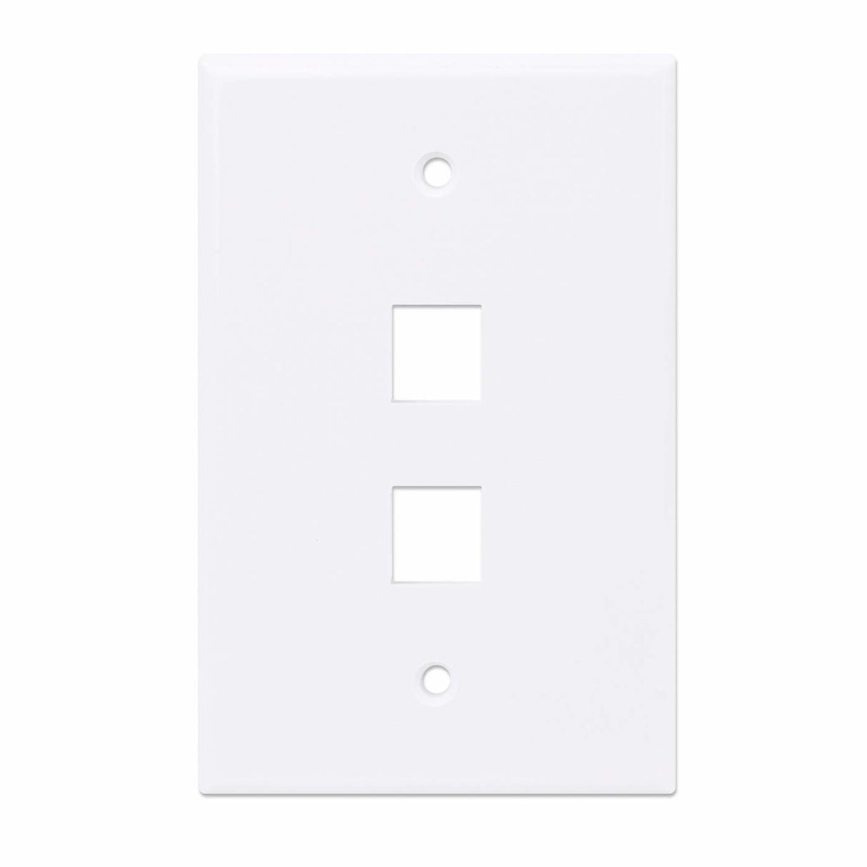 Intellinet 2-Outlet Oversized Keystone Wall Plate, White