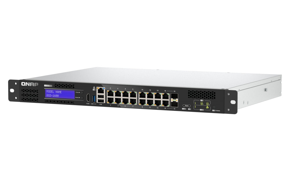 QNAP QGD-1600 Managed Gigabit Ethernet (10/100/1000) 1U Black, Grey