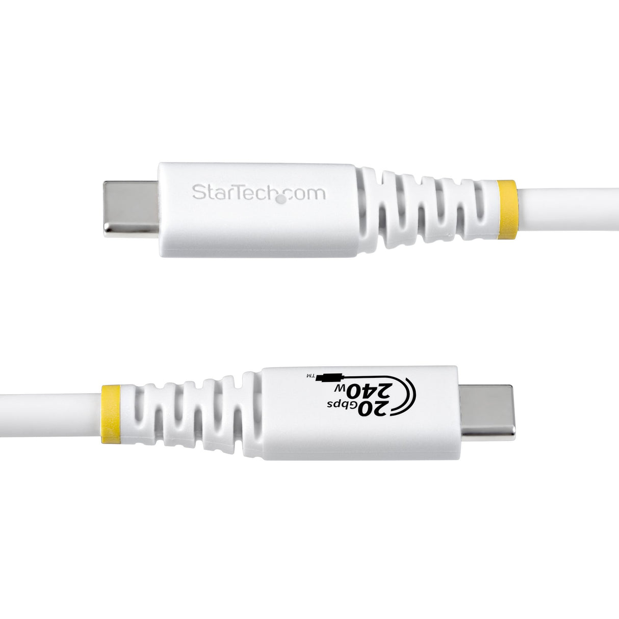 StarTech.com 6ft (1.8m) USB4 Cable, 20Gbps, USB-IF Certified USB-C Cable, 240W PD EPR, 4K 120Hz DP 2.1, TPE Jacket, White USB-C Cord