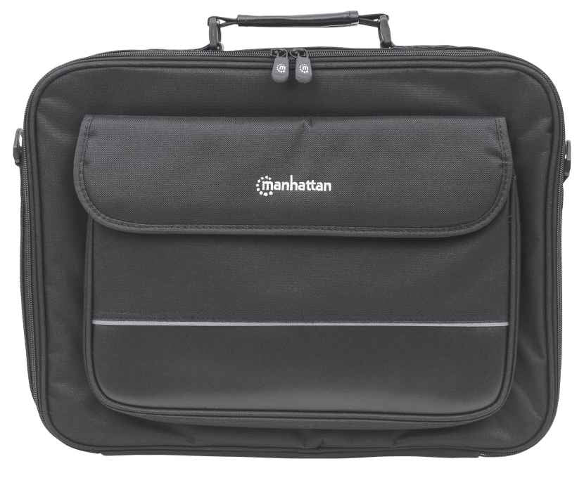 Manhattan Empire Laptop Bag 17.3", Clamshell design, Accessories Pocket, Shoulder Strap (removable), Notebook Case, Black, Three Year Warranty