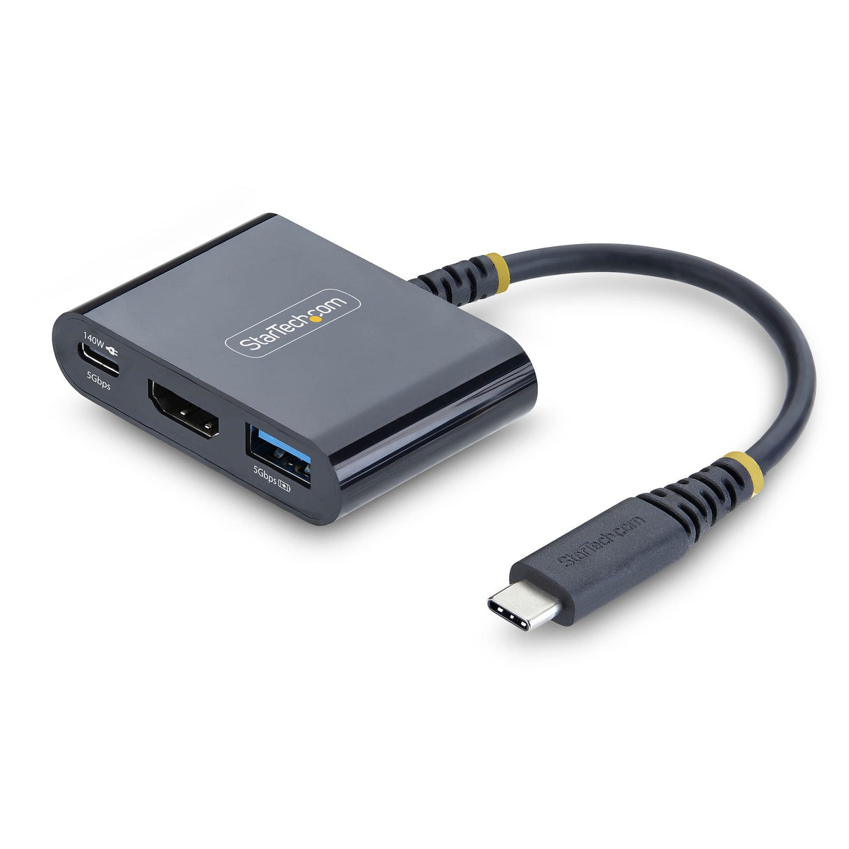 StarTech.com USB-C to HDMI Multiport Adapter with 140W PD Charging, 4K 60Hz HDMI, USB 5Gbps Hub, Mini Dock For MacBook / Dell / Thinkpad / HP / iPad / Tablets