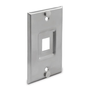 Wavenet Telephone Wall Plate, Single Gang, Stainless Steel, 1-Port