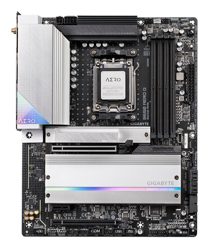 GIGABYTE B650 AERO G Motherboard - AMD Ryzen 9000 Series CPUs, up to 8000MHz DDR5 (OC), 1xPCIe 5.0 + 2xPCIe 4.0 M.2, 2.5GbE LAN, WIFI 6E, USB 3.2 Gen 2