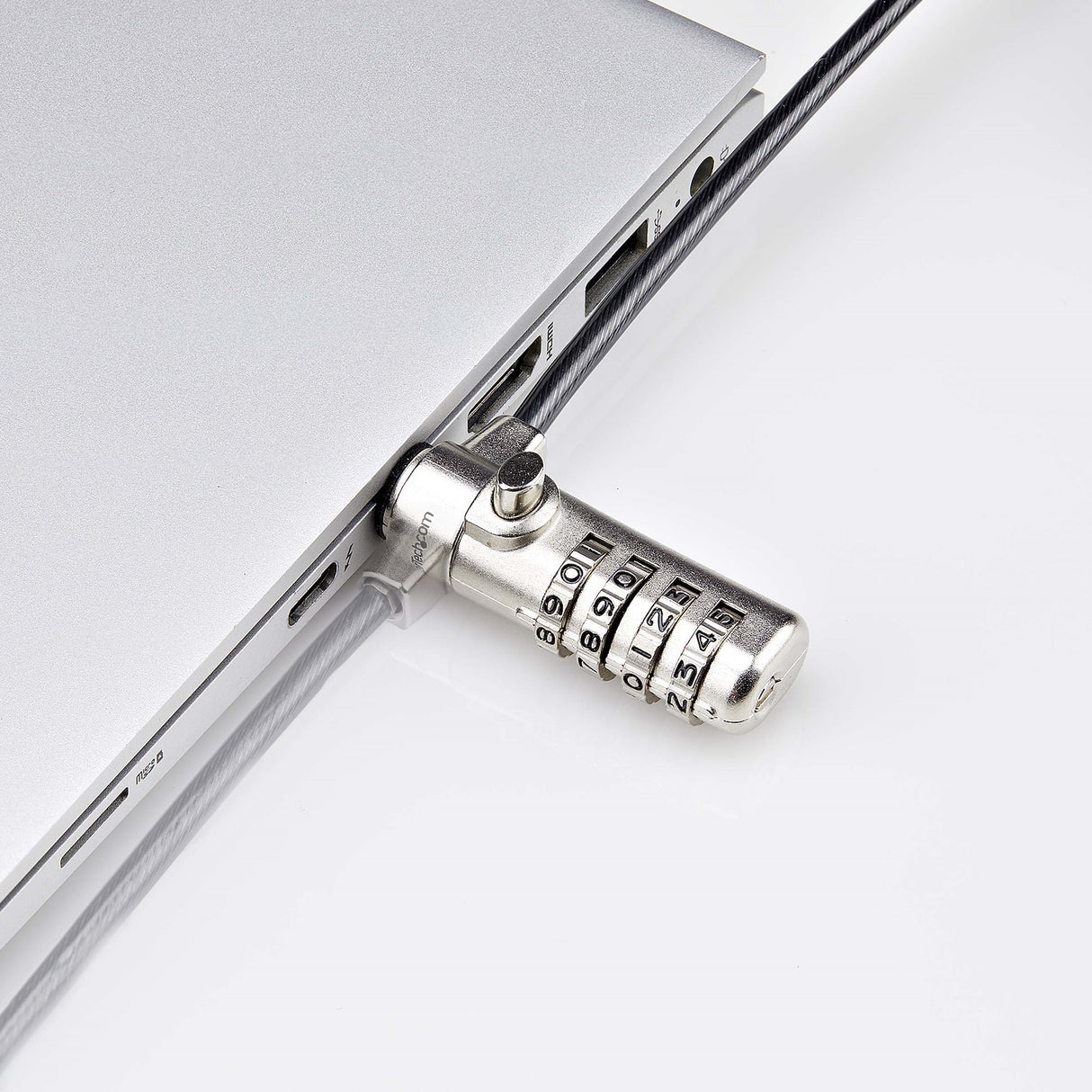 StarTech.com Slim Lock Nano Slot Compatible, 5ft/1.5m Locking Cable, Anti-Theft Security For Laptop/Notebook Computer, Cut-Resistant Steel Cable, 4-Digit Lock, TAA
