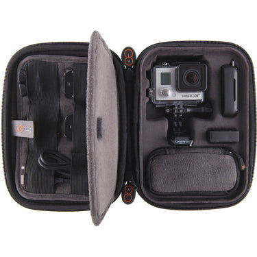 GoCase Hero4 hardshell Action Cam water resistant case with molded insert for GoPro HERO4 waterproof zipper and removable pouch