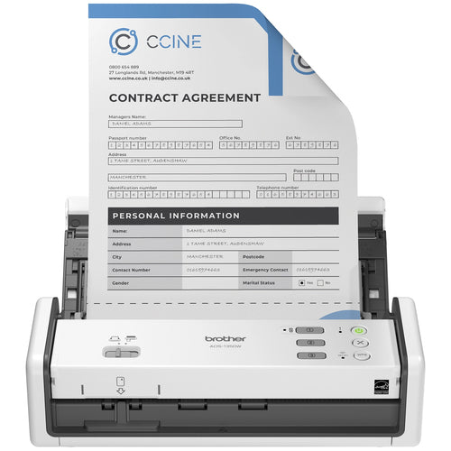 Brother ADS-1350W Sheet-fed scanner 600 x 600 DPI Black, White