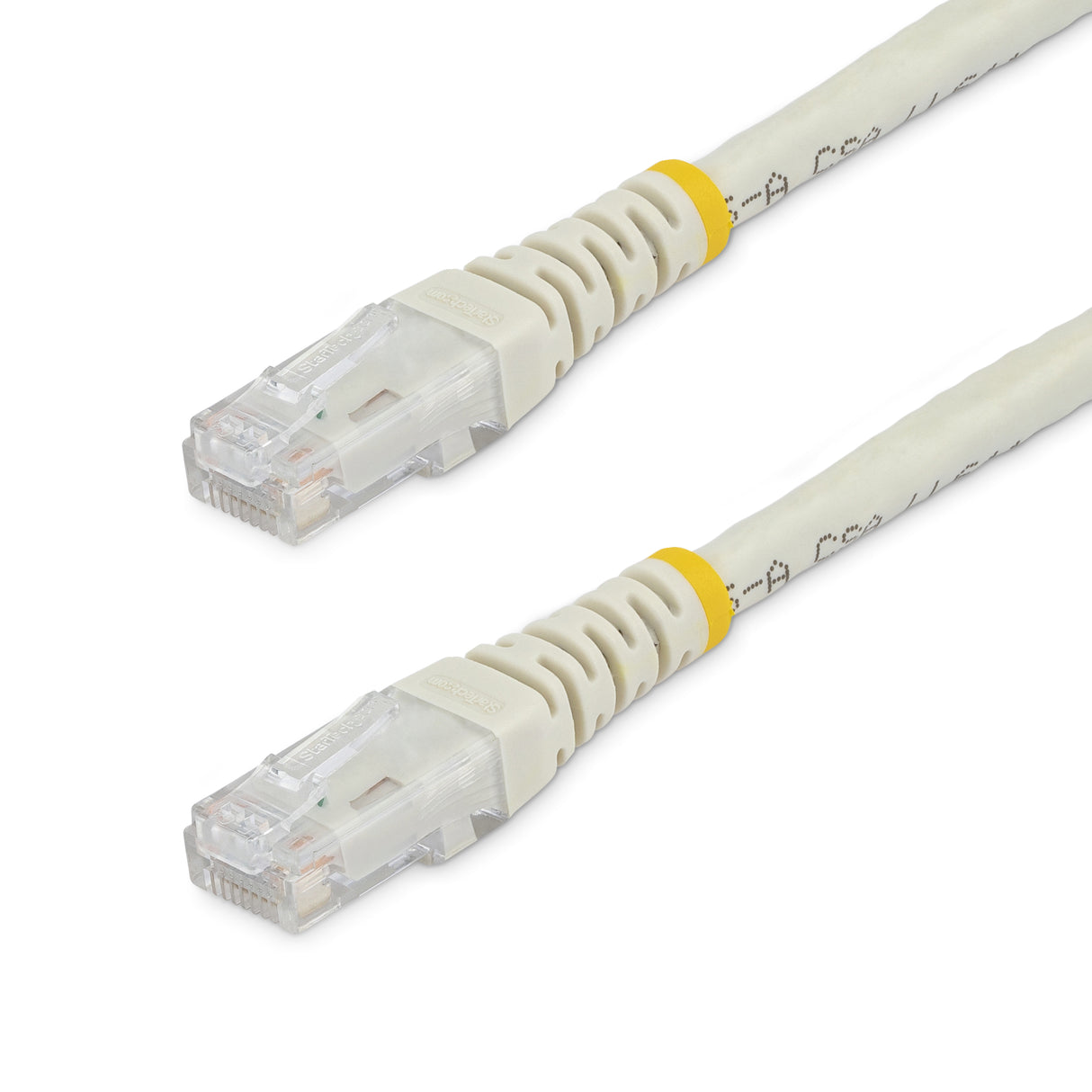 StarTech.com 1ft CAT6 Ethernet Cable - White CAT 6 Gigabit Ethernet Wire -250MHz 100W PoE RJ45 UTP Molded Network/Patch Cord w/Strain Relief/ Individually Tested