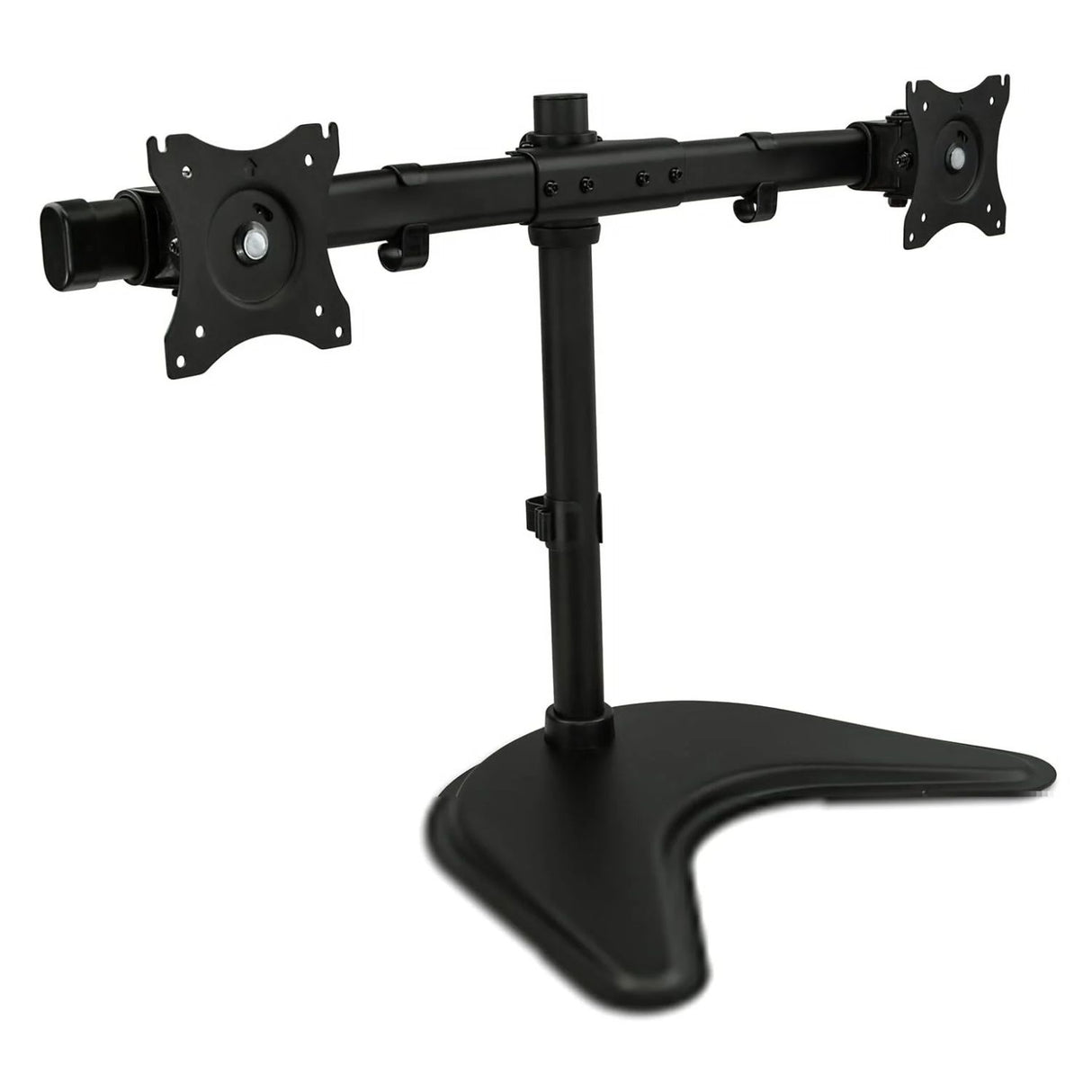 Mount-It! Dual Monitor Desk Stand up to 27 in 22 lbs per Arm VESA Swivel Rotate High Strength Steel - Black
