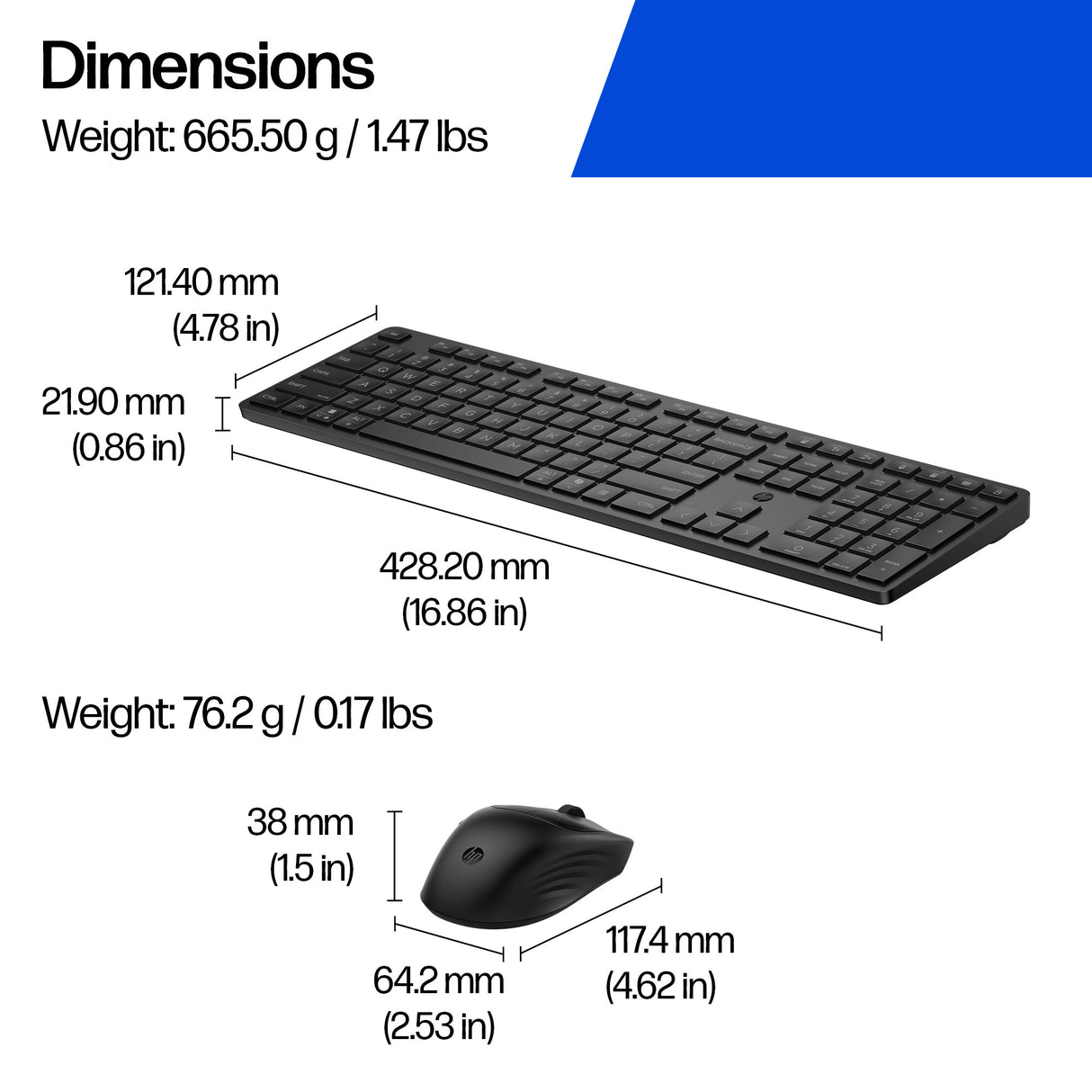 HP Multi-Device Dual-Mode Mouse and Keyboard Combo 495C