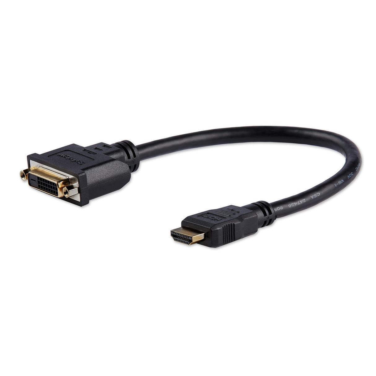 StarTech.com 8in (20cm) HDMI to DVI Adapter, DVI-D to HDMI (1920x1200p), 10 Pack, HDMI Male to 24 Pin DVI-D Female, Digital Monitor Adapter Cable M/F, HDMI to DVI Display Cord, Black