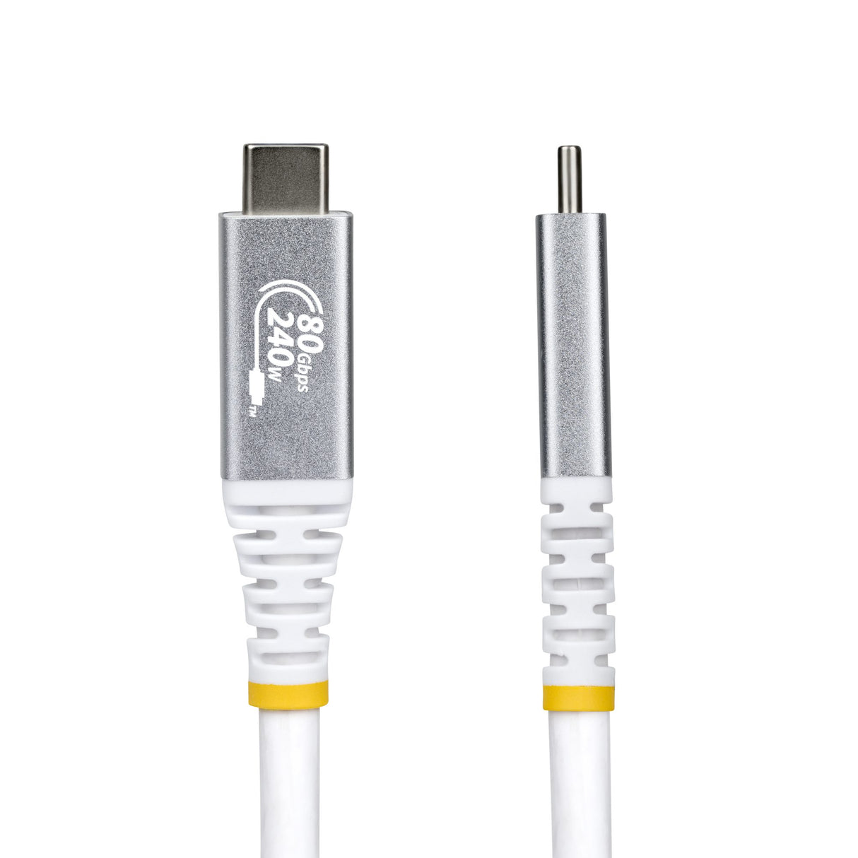 StarTech.com 5ft (1.5m) USB4 Cable, 80Gbps, USB-IF Certified USB-C Cable, 240W PD, 8K 120Hz/4K 240Hz DP2.1 DP80, TPE Jacket, Thunderbolt 4 Compatible - White USB-C Cord