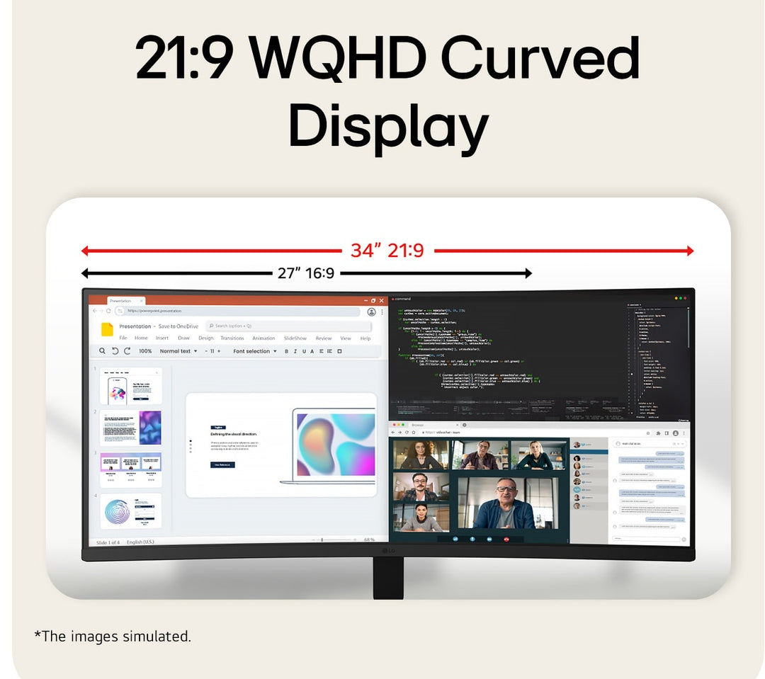 LG 34U601B-B computer monitor 86.4 cm (34") 3440 x 1440 pixels Dual WQHD LCD Black