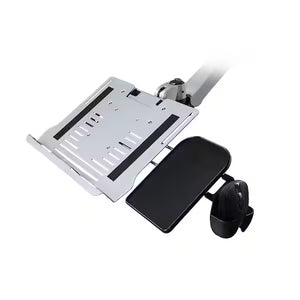 Mount-It! Laptop Mount Desk Clamp with Mouse Tray Adjustable Tilt Swivel Rotate Height