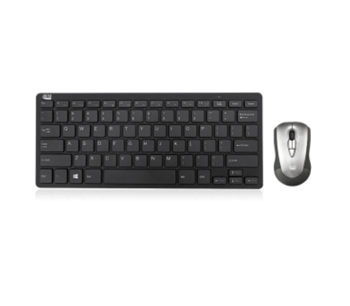 Adesso Keyboard & Air Mouse Combo 2.4Ghz USB Dongle Compact Scissor Switch 78 Key Keyboard PC/Mac- Black/Silver