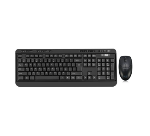 Adesso Keyboard & Mouse Combo Wireless Antimicrobial Multimedia 1200DPI PC/Mac - English -Black