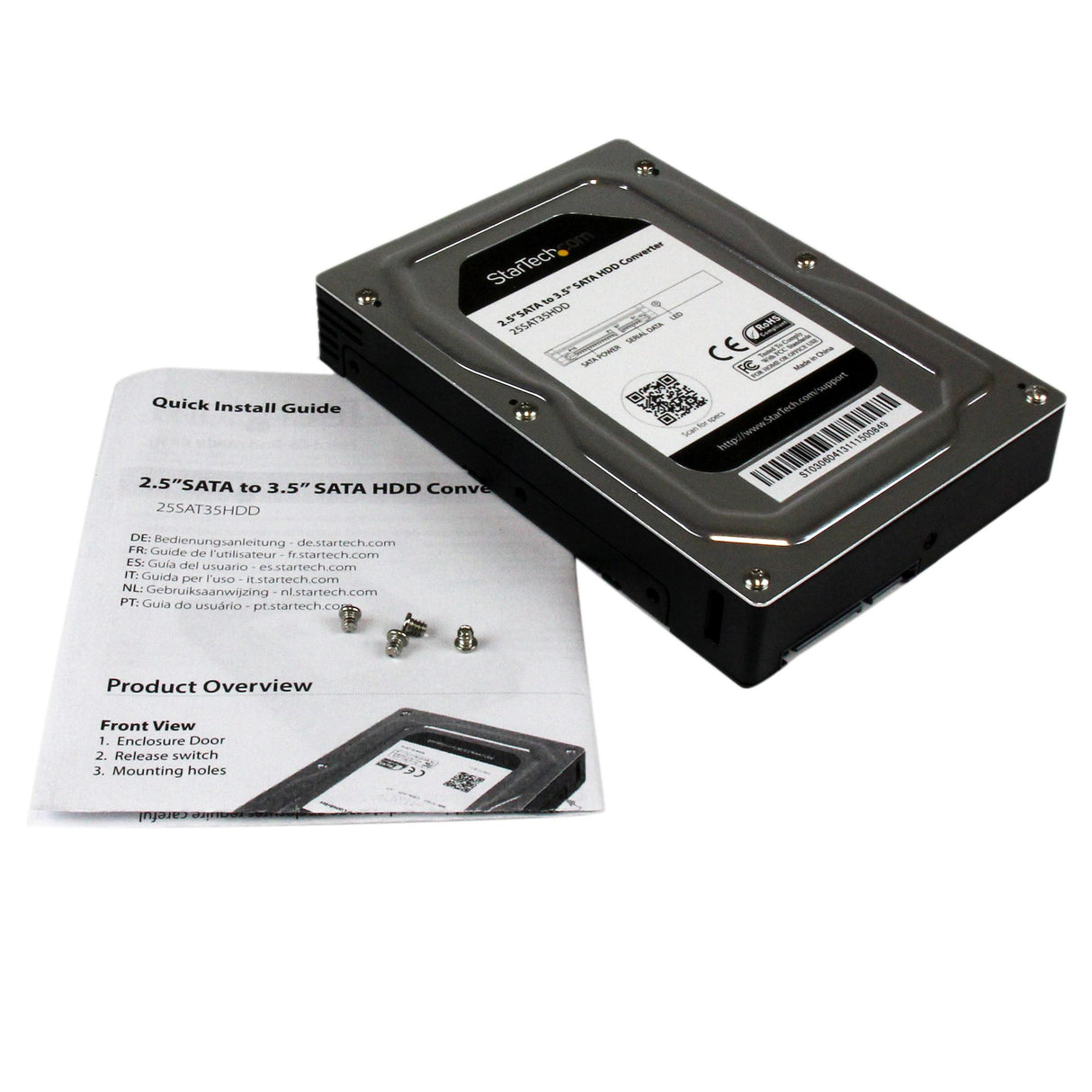 StarTech.com 2.5” to 3.5” SATA Aluminum Hard Drive Adapter Enclosure with SSD / HDD Height up to 12.5mm