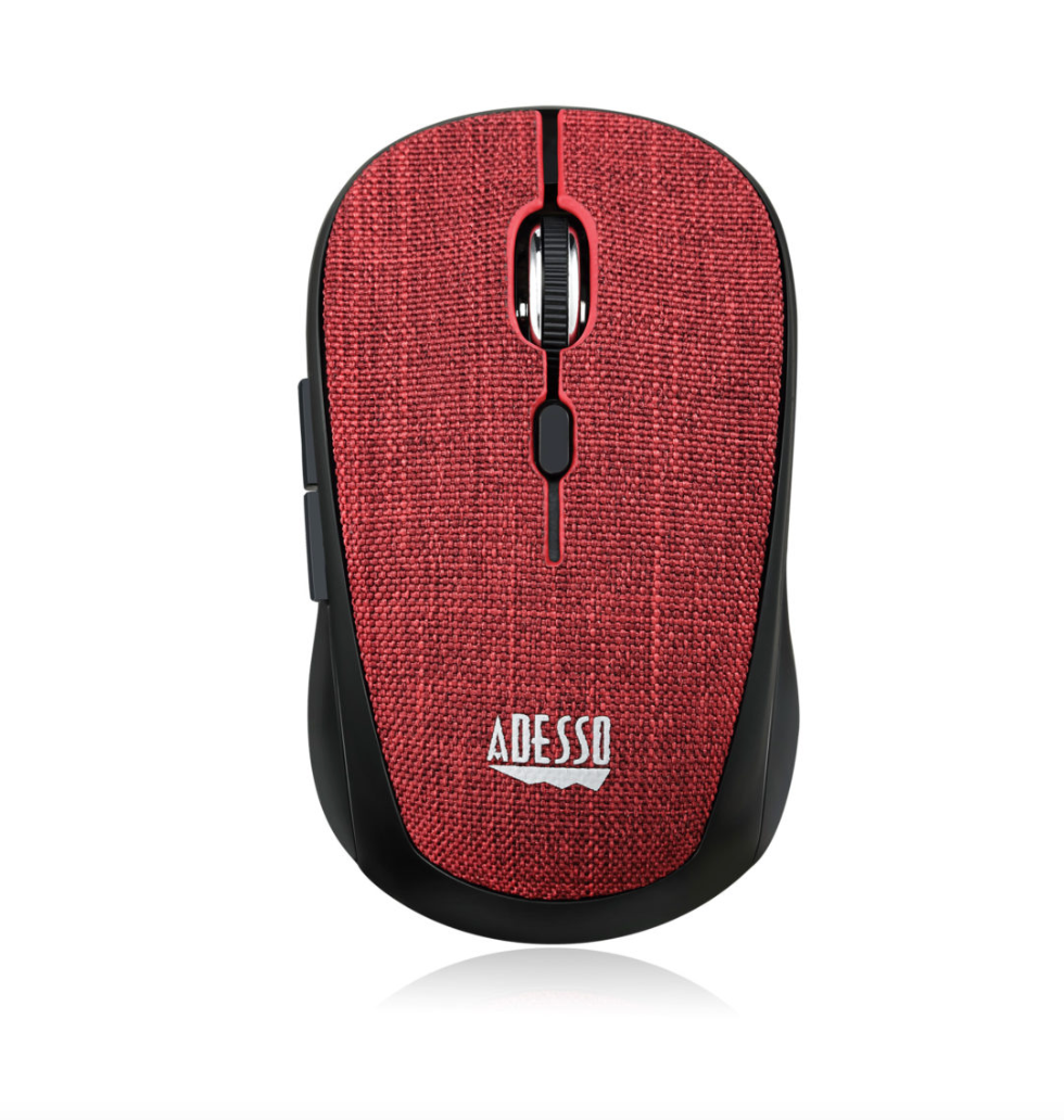 Adesso Mouse Wireless Fabric Mini S80R 6 Button up to 1600dpi PC/Mac - Red