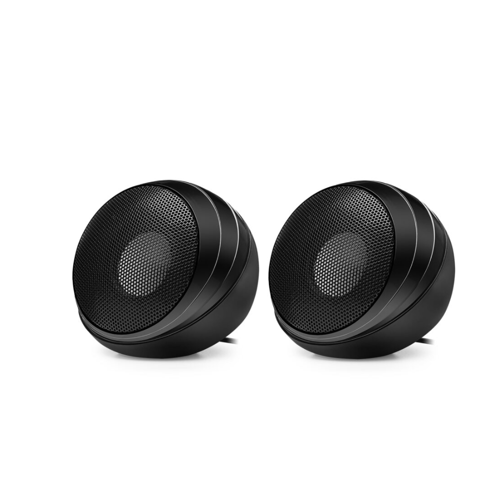 Adesso Speaker USB-Powered Desktop Stereo Speakers Dual 5W Drivers Plug-and-Play USB Connectivity Portable Design -Black
