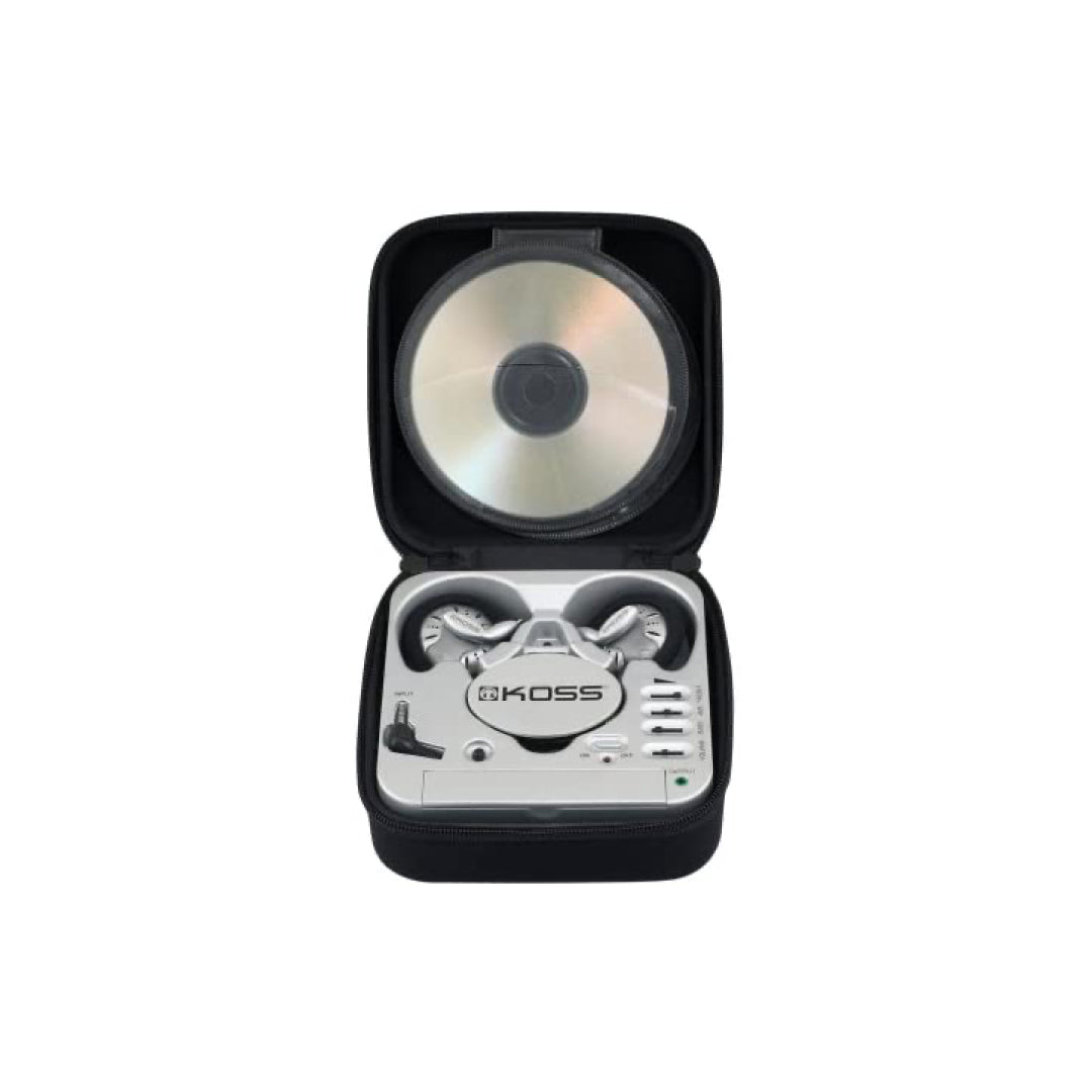 Koss Stereophones with Sportclip Portable Amplifier with Built-In Equalizer 3.5mm with Carry Case Retractable Cord