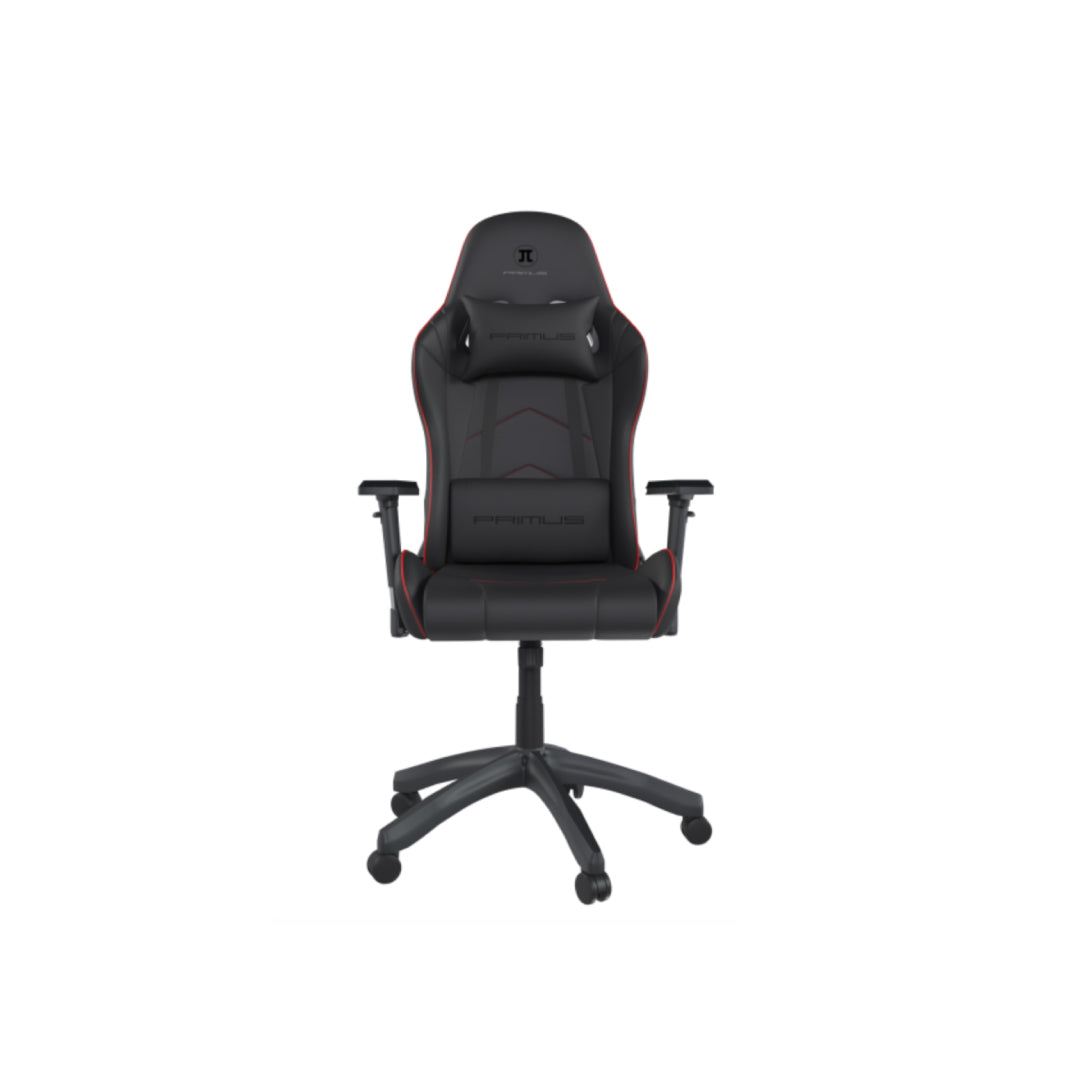 Primus Gaming Chair Thronos 200S Premium Racing Ergonomic Backrest Headrest LumbarTilt 90º -135ºMax Weight 309Lbs Wider Seat Base 4D Armrests - Black & Red