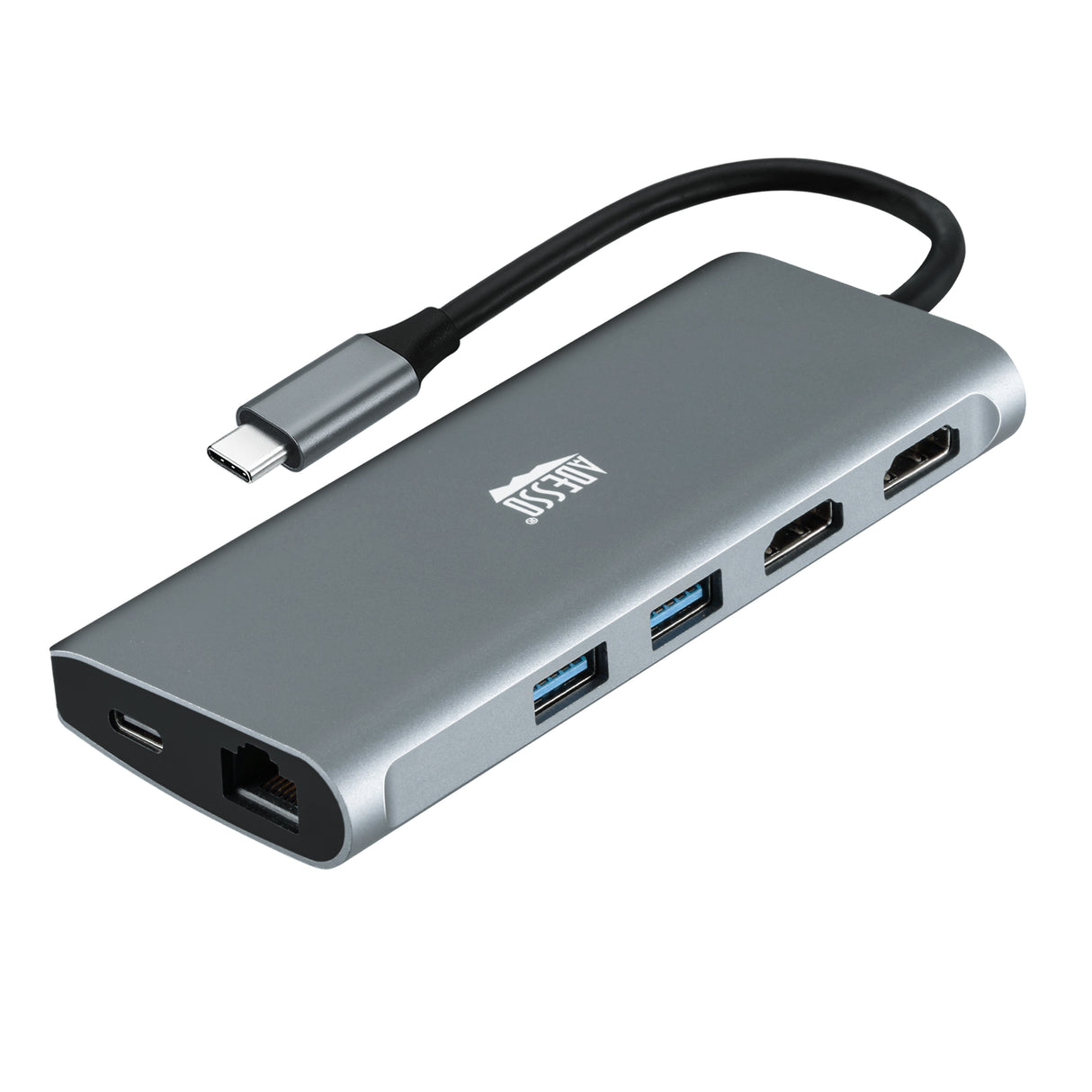 Adesso Docking Station USB-C 3.1 9-in-1 8K HDMI Thunderbolt 3 Compatible Must Support DisplayPort Alt Mode TAA Compliant PC/Mac - Grey